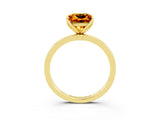 Yellow gold Princess Cut Citrine Solitaire Ring with Thin Band and Prong Setting_15