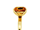 Yellow gold Princess Cut Citrine Solitaire Ring with Thin Band and Prong Setting_17