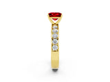 Yellow gold Princess Cut Cut Channel Set Diamond Engagement Ring with Four-Prong Setting_2