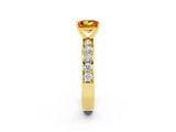 Yellow gold Princess Cut Cut Channel Set Diamond Engagement Ring with Four-Prong Setting_2