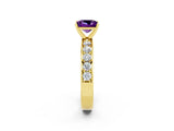Yellow gold Princess Cut Cut Channel Set Diamond Engagement Ring with Four-Prong Setting_2