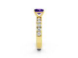 Yellow gold Princess Cut Cut Channel Set Diamond Engagement Ring with Four-Prong Setting_2