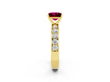 Yellow gold Princess Cut Cut Channel Set Diamond Engagement Ring with Four-Prong Setting_2