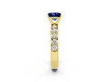 Yellow gold Princess Cut Cut Channel Set Diamond Engagement Ring with Four-Prong Setting_2