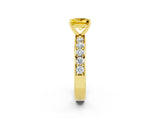 Yellow gold Princess Cut Cut Channel Set Diamond Engagement Ring with Four-Prong Setting_2