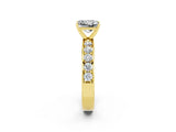 Yellow gold Princess Cut Cut Channel Set Diamond Engagement Ring with Four-Prong Setting_2