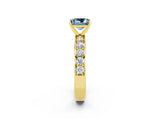 Yellow gold Princess Cut Cut Channel Set Diamond Engagement Ring with Four-Prong Setting_2