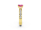 Yellow gold Princess Cut Cut Channel Set Diamond Engagement Ring with Four-Prong Setting_2