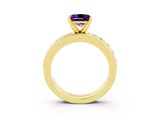 Yellow gold Princess Cut Cut Channel Set Diamond Engagement Ring with Four-Prong Setting_3