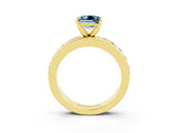 Yellow gold Princess Cut Cut Channel Set Diamond Engagement Ring with Four-Prong Setting_3
