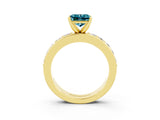 Yellow gold Princess Cut Cut Channel Set Diamond Engagement Ring with Four-Prong Setting_3
