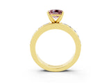 Yellow gold Princess Cut Cut Channel Set Diamond Engagement Ring with Four-Prong Setting_3