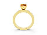 Yellow gold Princess Cut Cut Channel Set Diamond Engagement Ring with Four-Prong Setting_3
