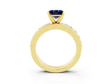 Yellow gold Princess Cut Cut Channel Set Diamond Engagement Ring with Four-Prong Setting_3