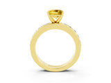 Yellow gold Princess Cut Cut Channel Set Diamond Engagement Ring with Four-Prong Setting_3