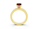 Yellow gold Princess Cut Cut Channel Set Diamond Engagement Ring with Four-Prong Setting_3