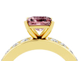 Yellow gold Princess Cut Cut Channel Set Diamond Engagement Ring with Four-Prong Setting_4