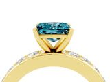Yellow gold Princess Cut Cut Channel Set Diamond Engagement Ring with Four-Prong Setting_4