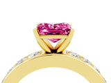Yellow gold Princess Cut Cut Channel Set Diamond Engagement Ring with Four-Prong Setting_4