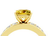 Yellow gold Princess Cut Cut Channel Set Diamond Engagement Ring with Four-Prong Setting_4