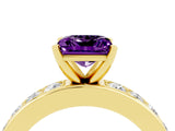 Yellow gold Princess Cut Cut Channel Set Diamond Engagement Ring with Four-Prong Setting_4