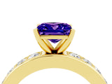 Yellow gold Princess Cut Cut Channel Set Diamond Engagement Ring with Four-Prong Setting_4