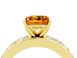 Yellow gold Princess Cut Cut Channel Set Diamond Engagement Ring with Four-Prong Setting_4