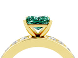 Yellow gold Princess Cut Cut Channel Set Diamond Engagement Ring with Four-Prong Setting_4