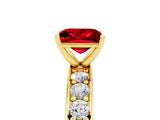 Yellow gold Princess Cut Cut Channel Set Diamond Engagement Ring with Four-Prong Setting_5