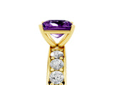 Yellow gold Princess Cut Cut Channel Set Diamond Engagement Ring with Four-Prong Setting_5