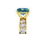 Yellow gold Princess Cut Cut Channel Set Diamond Engagement Ring with Four-Prong Setting_5