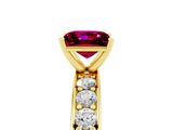 Yellow gold Princess Cut Cut Channel Set Diamond Engagement Ring with Four-Prong Setting_5