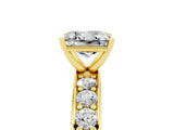 Yellow gold Princess Cut Cut Channel Set Diamond Engagement Ring with Four-Prong Setting_5