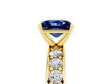 Yellow gold Princess Cut Cut Channel Set Diamond Engagement Ring with Four-Prong Setting_5