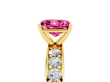 Yellow gold Princess Cut Cut Channel Set Diamond Engagement Ring with Four-Prong Setting_5