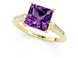 Yellow gold Princess Cut Cut Channel Set Solitaire Engagement Ring with Four-Prong Setting_1