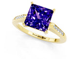 Yellow gold Princess Cut Cut Channel Set Solitaire Engagement Ring with Four-Prong Setting_1