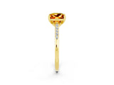 Yellow gold Princess Cut Cut Channel Set Solitaire Engagement Ring with Four-Prong Setting_2