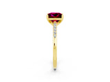 Yellow gold Princess Cut Cut Channel Set Solitaire Engagement Ring with Four-Prong Setting_2