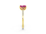 Yellow gold Princess Cut Cut Channel Set Solitaire Engagement Ring with Four-Prong Setting_2