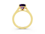 Yellow gold Princess Cut Cut Channel Set Solitaire Engagement Ring with Four-Prong Setting_3