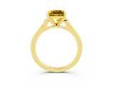 Yellow gold Princess Cut Cut Channel Set Solitaire Engagement Ring with Four-Prong Setting_3