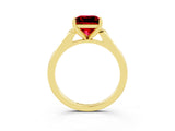 Yellow gold Princess Cut Cut Channel Set Solitaire Engagement Ring with Four-Prong Setting_3