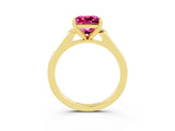 Yellow gold Princess Cut Cut Channel Set Solitaire Engagement Ring with Four-Prong Setting_3
