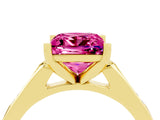 Yellow gold Princess Cut Cut Channel Set Solitaire Engagement Ring with Four-Prong Setting_4