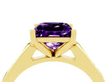 Yellow gold Princess Cut Cut Channel Set Solitaire Engagement Ring with Four-Prong Setting_4