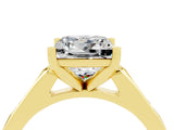 Yellow gold Princess Cut Cut Channel Set Solitaire Engagement Ring with Four-Prong Setting_4