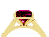 Yellow gold Princess Cut Cut Channel Set Solitaire Engagement Ring with Four-Prong Setting_4