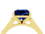 Yellow gold Princess Cut Cut Channel Set Solitaire Engagement Ring with Four-Prong Setting_4
