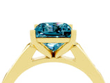 Yellow gold Princess Cut Cut Channel Set Solitaire Engagement Ring with Four-Prong Setting_4